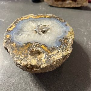 Sterling silver adjustable moon ring